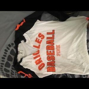 Orioles crop, tie in front shirt